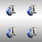 Service Caster 3 Inch 316SS Blue Polyurethane Wheel Swivel Top Plate Caster Set with Brake SCC SCC-SS31620S314-PPUB-BLUE-TLB-4 - alternate 3
